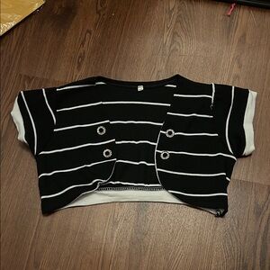 y2k striped mini vest